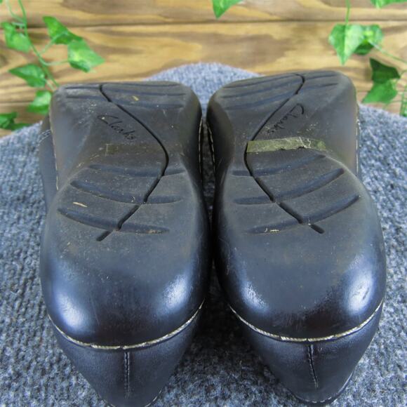 Clarks Women's Bendables Flat‎ Black Leather Sz 6.5 Medium Used 2025 - Picture 5 of 6